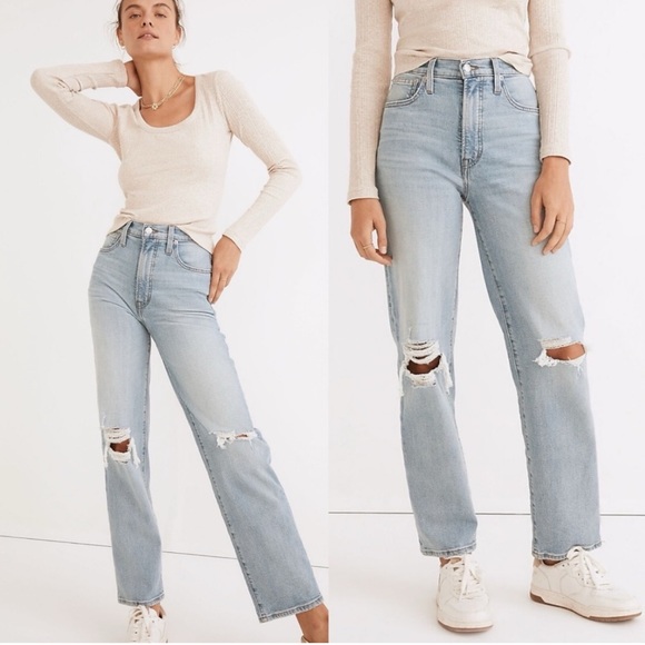 Madewell Denim - NWT Madewell The Perfect Vintage Straight Leg Distressed Jeans